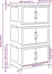 Storage Box with Wheels Stackable 3