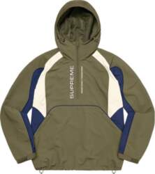 Supreme Paneled Half Zip Pullover `Olive