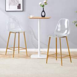 Transparent bar stool set, pack of