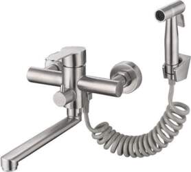 Wall-Mounted Kitchen Faucet with Spray Gun