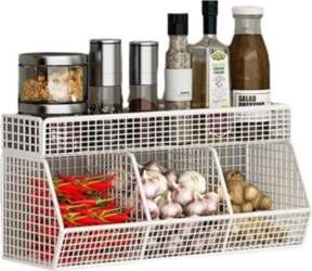 Wall Mounted Kitchen Storage Rack Double