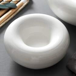 White Ceramic Dinner Plate Restaurant Ornament