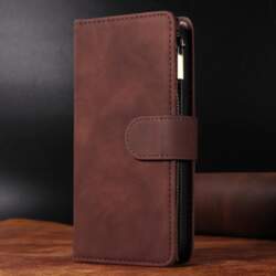 Zipper Flip Leather Case For iPhone