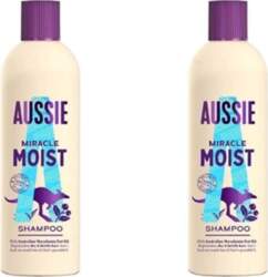Aussie Miracle Moist Shampoo 300ml 2-Pack