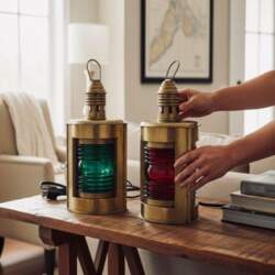 Brass Ship Lantern Table Lamp with