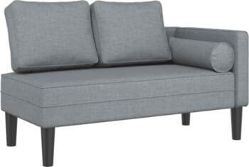 Chaise Longue with Cushions Light Grey