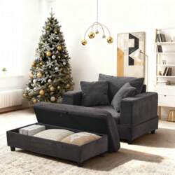 Chaise longue with footrest & storage