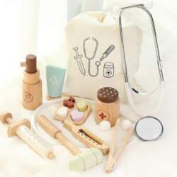 Children playing house simulation, doctors, nurses