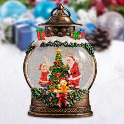 Christmas Snow Globe Lantern with Automatic