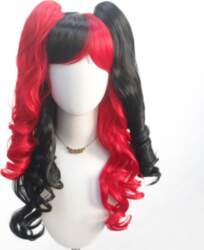 Detachable Red and Black Double Ponytail
