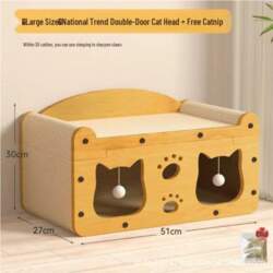 Dual Cat House & Scratcher: Durable