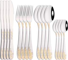 Gold Plated Tableware Cutlery Set Luxury