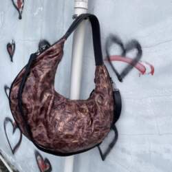 Half Moon Crumpled Dumpling Shoulder Bag
