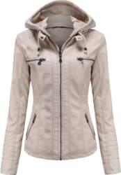 Hooded Leather Jacket Two-piece Set Removable