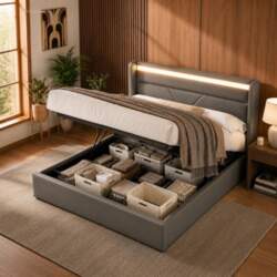 Hydraulic Storage Bed with LED Light