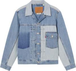 Levis Casual Comfortable Patchwork Single-Breasted Long