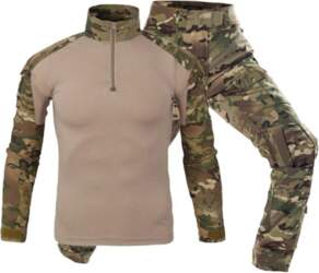 Mens Tactical Camo Combat Uniform Set