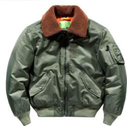Mens Thickened Fleece-Lined Aviator Jacket With
