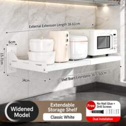 Microwave Rack Kitchen No-Drill Adjustable Size