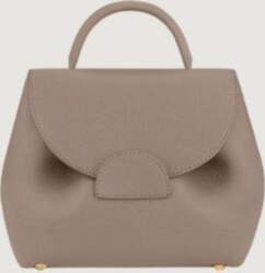Mini Rounded Flap Grained Leather Handbag