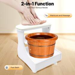 Mobile Pedicure Foot Stool with Wheels