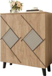 Modern Shoe Cabinet with Decorative Rattan
