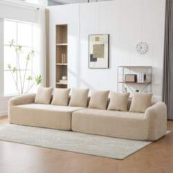 Modular compression sofa made of chenille