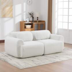 Modular compression sofa made of chenille
