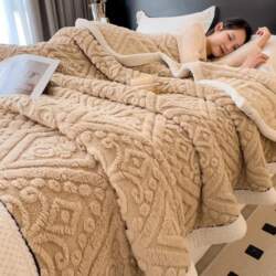Nordic Double-Layer Thick Coral Fleece Blanket