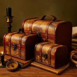 Old Map Chests Set of 3