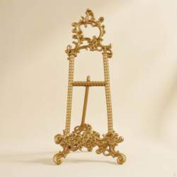 Ornate Brass Easel Pierced Scrollwork Display