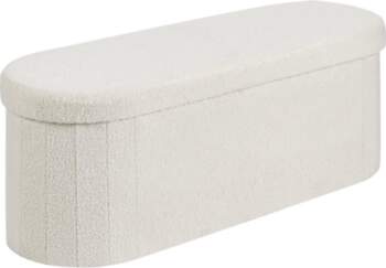 Oval Storage Ottoman Bench, Foldable Teddy