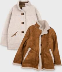Place Studio Reversible Suede Oversized Shearling