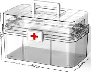 Plastic 3-Layers Medicine Box Sorting Storage