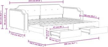 Pull Out Daybed with Drawers Light
