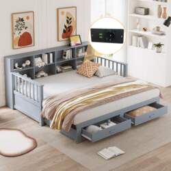 Pull-out Solid Wood Sofa Bed 90/180x190