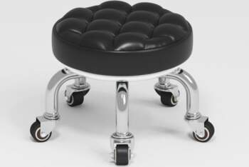 Round Low Stool with Wheels: Silent