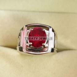 Ruby Oval Cut With 925 Sterling