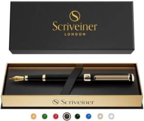 Scriveiner Premium Fountain Pen (Black). Features