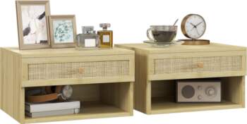 Set of Two Rattan Panel Floating