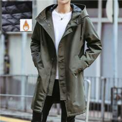 Spring Fall Long Trench Thick Jacket