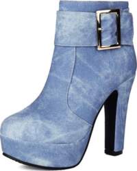 Square Metal Decal Denim Fabric Upper