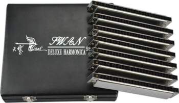 Swan 24-Hole Harmonica Set: 7-Key (ABCDEFG)