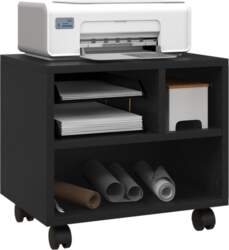 Three-Compartment Printer Cabinet, with Wheels -