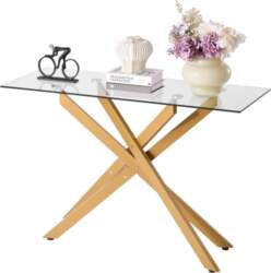 VEVOR Glass Coffee Table, Modern Rectangle