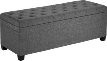 VEVOR Storage Ottoman Bench, Button-Tufted End