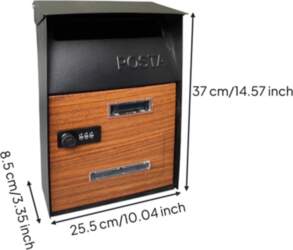 Wall-Mounted Mailbox Secure Lockable Vertical for