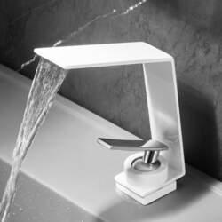 White Waterfall Bathroom Faucet gray