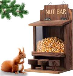 Wooden Squirrel Feeder, Squirrel House Nesting