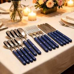 16Pcs Acrylic Handle Knife Fork Set